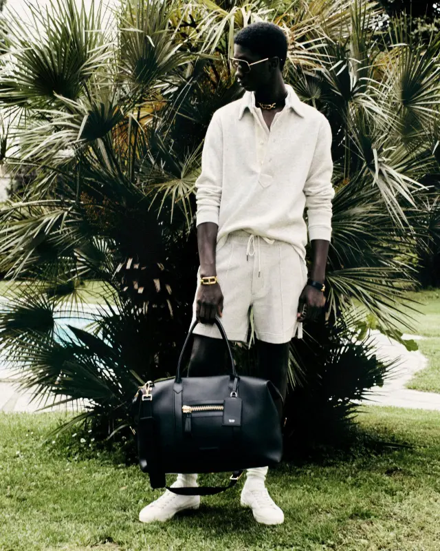 COTTON CASHMERE SHORT SLEEVE POLO CHALK online